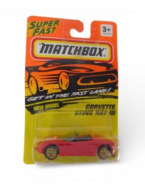 Vintage Matchbox 1993 Super Fast Corvette Sting Ray III Red Diecast Unopened
